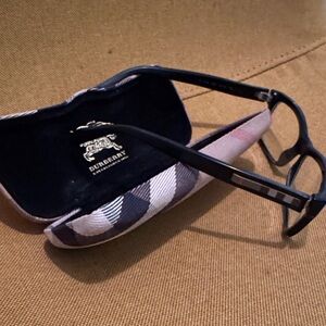 Burberry Beige and Black Plaid Hard Sunglass Case